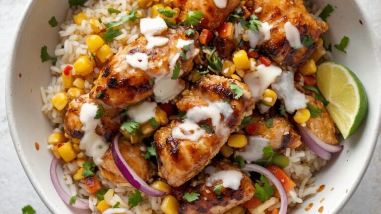 Street Corn Chicken Rice Bowl